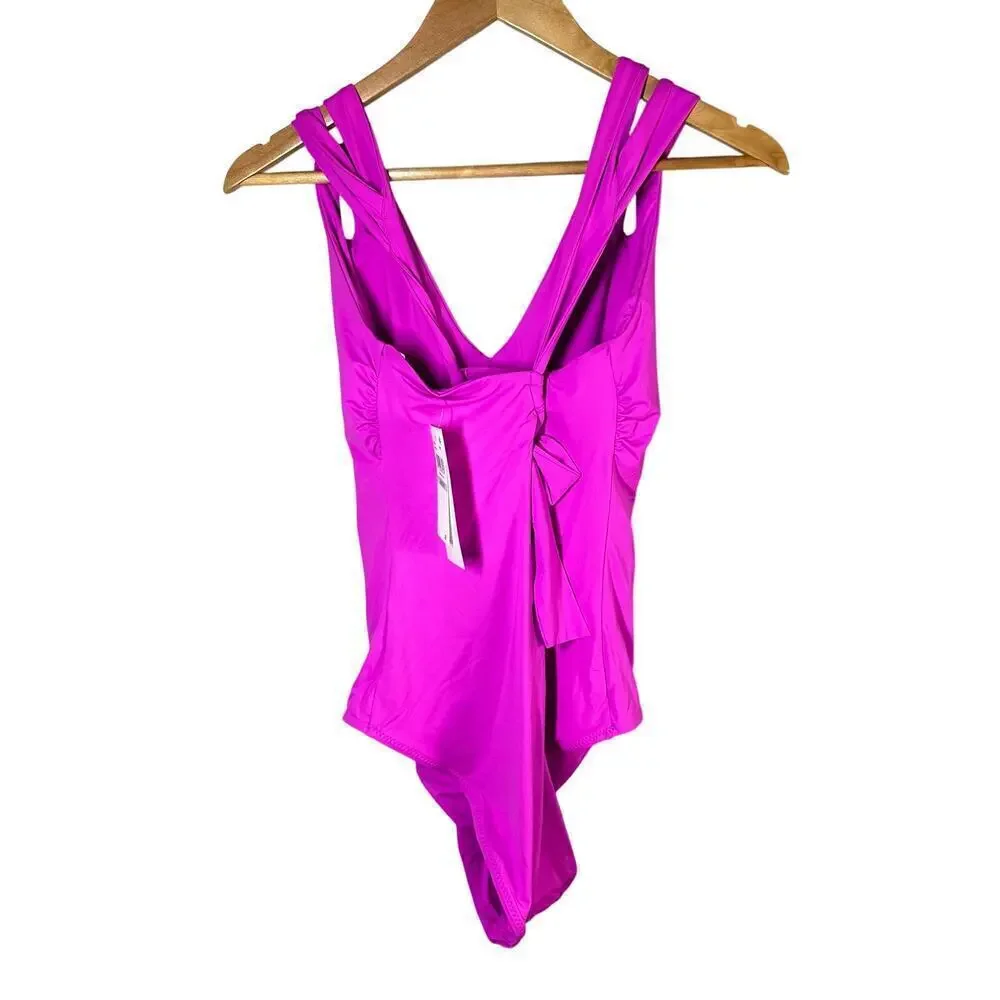 Becca Rebecca Virtue  Swimsuit Pink Strappy One Piece Plus Size 1X